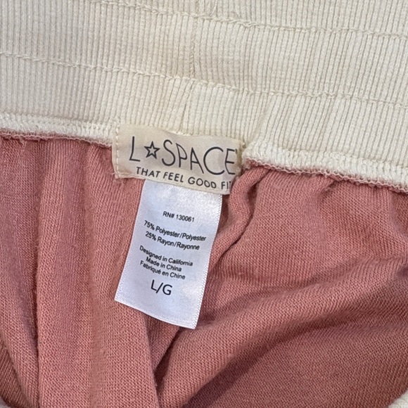 L*Space Cream and Pink Jogger Pants - Picture 2 of 4